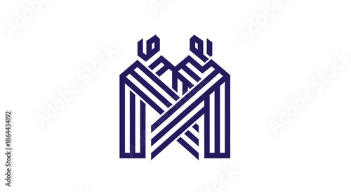 Abstract Representation Of Partnership And Collaboration Symbolic Geometric Design