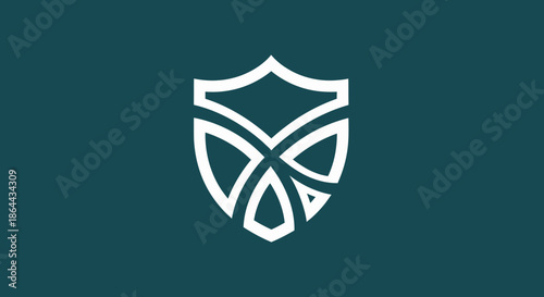 Abstract Shield Graphic Symbolizing Protection, Security, and Modernity in a Clean Design