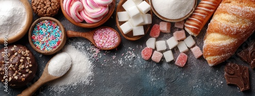a collection of sweet treats displayed on a table