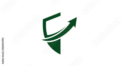 Free Download Abstract Shield Logo with Growth Arrow, Symbolizing Security and Financial Advancement - GFXLoad
