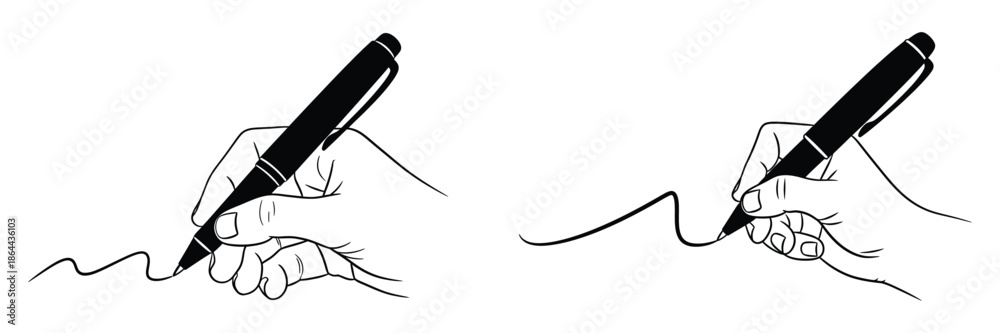 Obraz premium pen silhouette writing or drawing vector illustration design