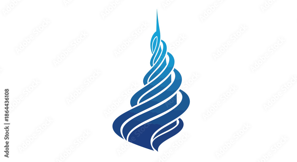 Obraz premium Abstract Spiraling Tower Design Symbolizing Growth and Development in Engineering