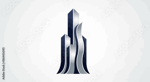 Abstract Skyscraper Logo Design Representing Modern Architecture And City Development