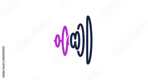 Abstract Sound Wave Icon or Symbol, Visual Element to Represent Digital Audio