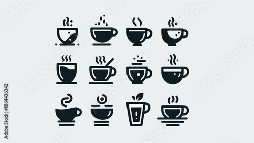 Minimal Coffee Cup Icon Set