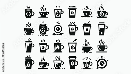 Coffee Cup Icon Set Collection