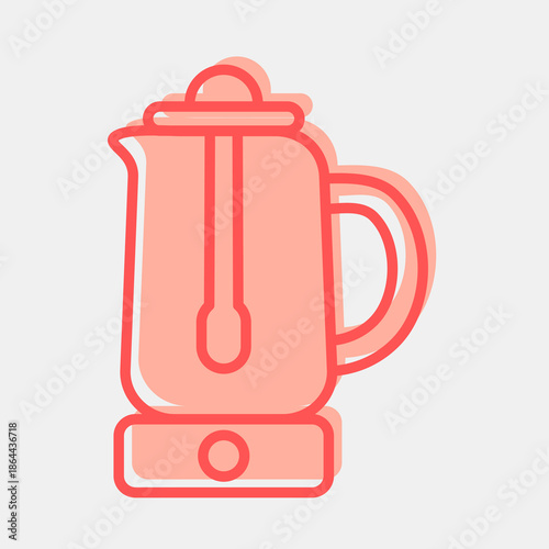 Icon percolator. Coffee shop elements. Icon in two tone style.