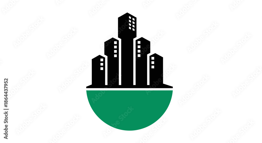 Fototapeta premium Abstract Urban Skyline Conceptualizing Growth And Sustainability In Modern Cities