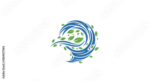 Wallpaper Mural Abstract Swirling Design Representing Nature, Wind, And Fresh Environmental Elements Torontodigital.ca