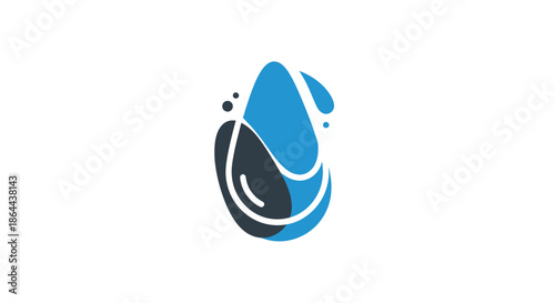 Abstract Water Drop Logo Representing Purity And Freshness On White Background