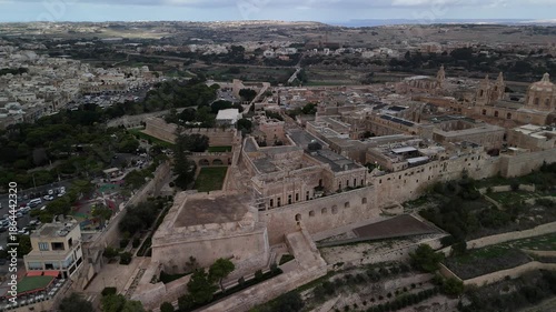 Drone view of L-Imdina, Malta