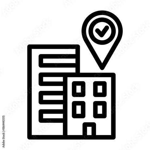 부동산 아웃라인 아이콘. 아파트 비교