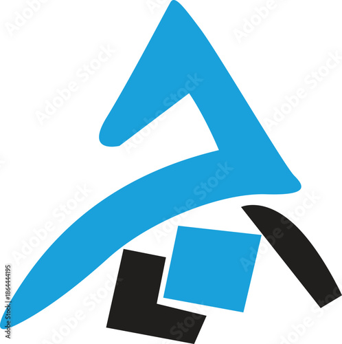 Modern Geometric Colorful Shape Vector logo with Center Abstract art, creative Symmetric Design.
