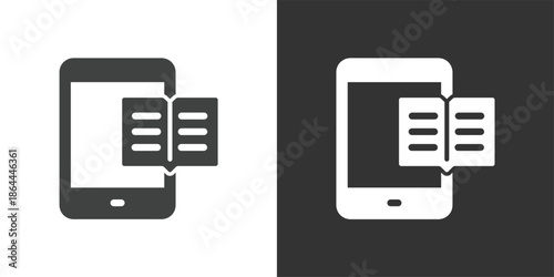 Tablet Learning icon. Solid glyph series icon
