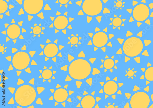 seamless sun pattern with blue background