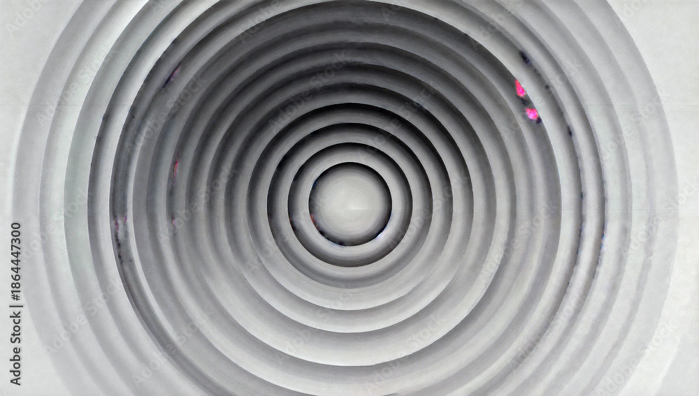 Obraz premium Concentric circular patterns with smooth grey gradients