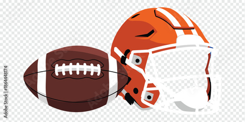 American Football and Helmet Duo sports concept