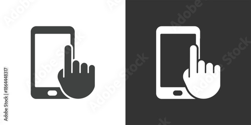 Touchscreen Education icon. Solid glyph series icon