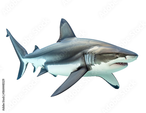 Realistic shark illustration with a transparent background for diverse applications