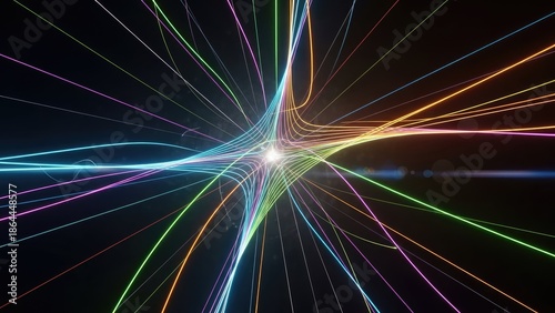 Vibrant Light Beams Radiating from Center.
