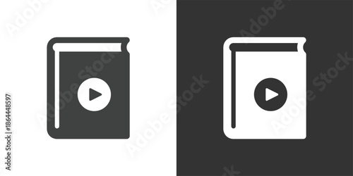 Audio Book or Learning Video icon. Solid glyph series icon
