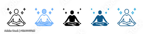 Mindfulness icon set multiple style collection
