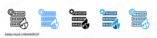 Disaster Recovery icon set multiple style collection