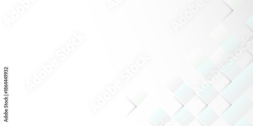 White abstract geometric background with layered square shapes and soft shadows, modern and clean design, for technology, business and minimalist presentations. esp10.
