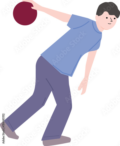Male Bowling Player in Back Swing Pose – Sports Action Scene