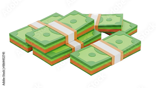 Stacks of Cartoon Money Bills