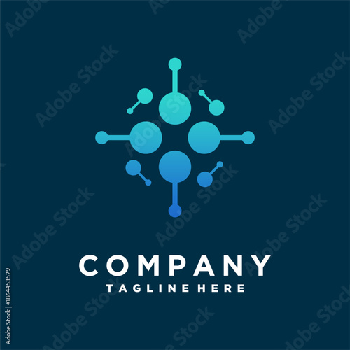 digital technology logo design network, internet, connection