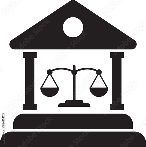Legal Scales of Justice Building Icon