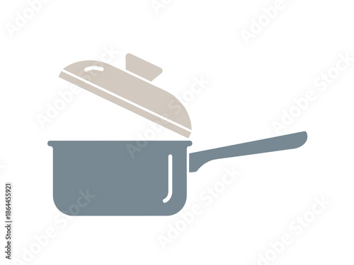 A simple illustration of a saucepan with a lid, perfect for culinary and cooking projects