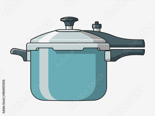Illustration of a modern blue pressure cooker, a kitchen essential for efficient cooking and meal prep