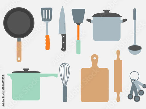 Kitchen Utensils Illustration A Colorful Vector Set for Cooking and Baking Projects