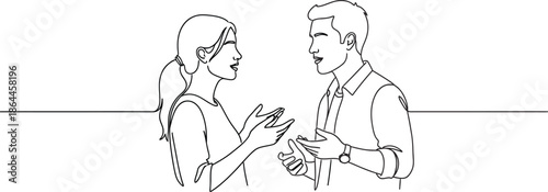 Two people engaged in a conversation