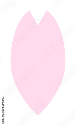 シンプルな桜の花びらイラスト 単体 単品 ロゴ シンボル ピクト アイコン 透過 透明