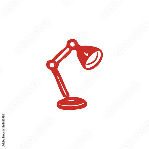 Red Desk Lamp Illustration