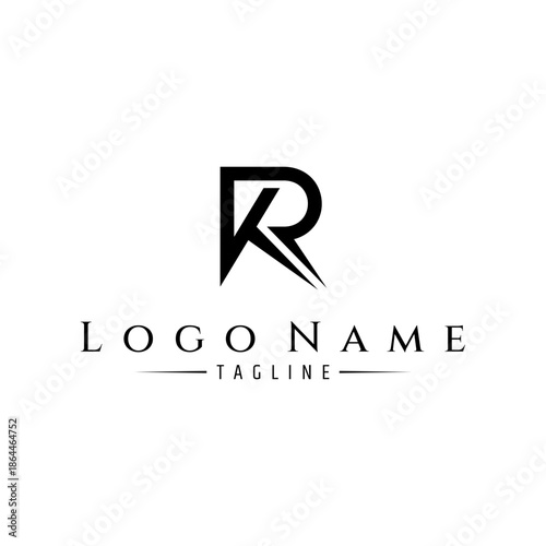 KR initial letter monogram business logo design template