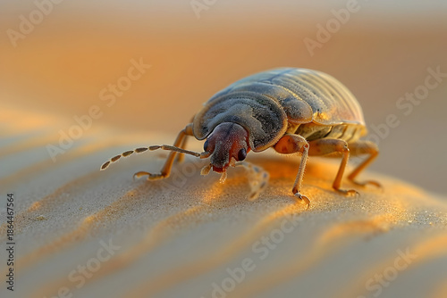 Closeup of a Desert Beetle on Sand Dune