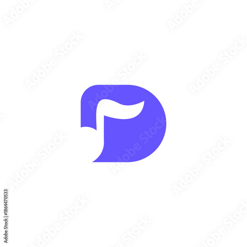 Letter D Music Logo Abstract Modern Vector Design