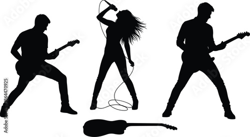 Seven walking silhouettes of pedestrians using smartphones, backpacks and caps, one walking a dog, sequential motion study, urban distraction vector illustration