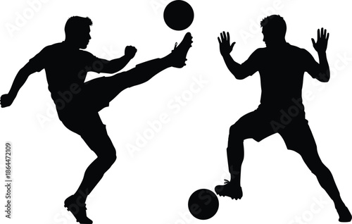 Seven walking silhouettes, people absorbed in smartphones while walking, backpacks and caps, one walking a dog, sequential motion study, urban life vector