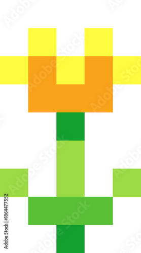 SImple Pixelated Flower Illustration