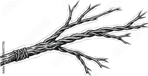 Braided electrical cable wires illustration, industrial power line connection, copper wire structure for energy transmission, electrical engineering and wiring concept