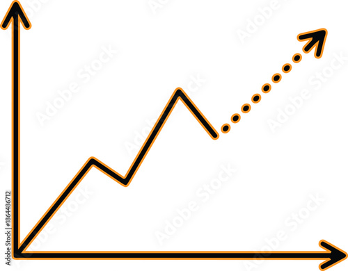 Graph line chart icon vector illustration