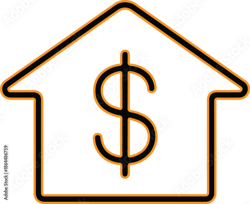 House with dollar sign icon vector illustration