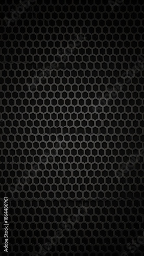 Wallpaper Mural Hexagonal metal grid pattern with a dark vignette effect, creating depth and texture Torontodigital.ca