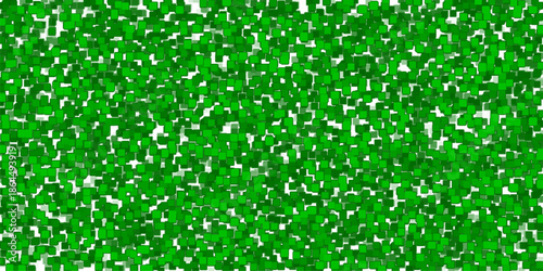 Lush forest green mosaic backdrop design with a complex arrangement of tiny square cubes and 3D pixel effects