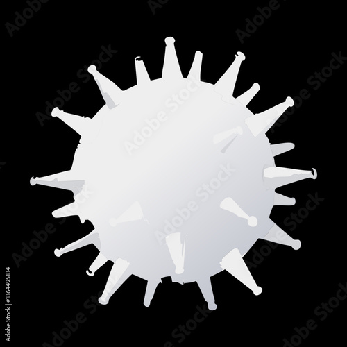 silver spike ball for dangerous obstacle and enemy trap in platformer arcade mobile game level design